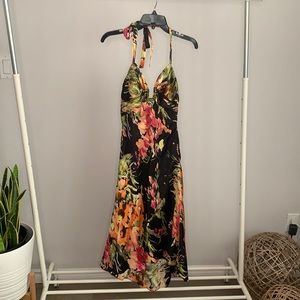 Cache Multicolor Floral High Low Dress